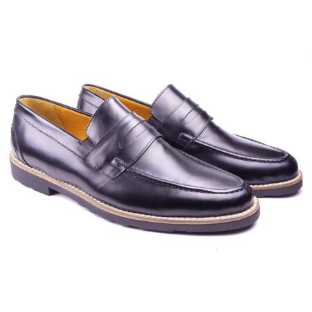 victor london moderne penny loafer black vues paire 2 1000