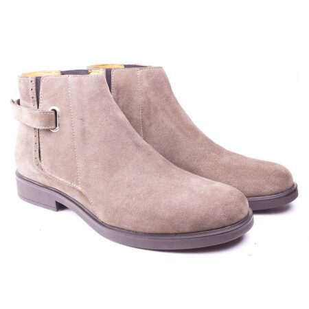 Suede strap chelsea boots